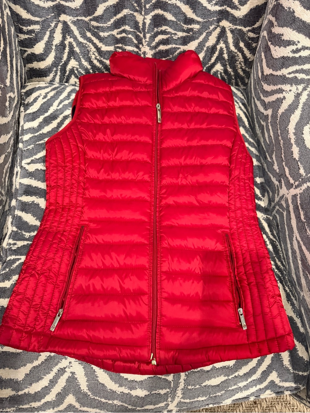 EUC Women's Tommy Hilfiger Red Puffer Vest size small